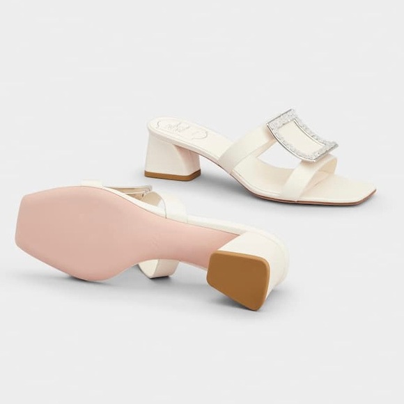 Roger Vivier Buckle Leather Mules Sandals - Picture 6 of 11